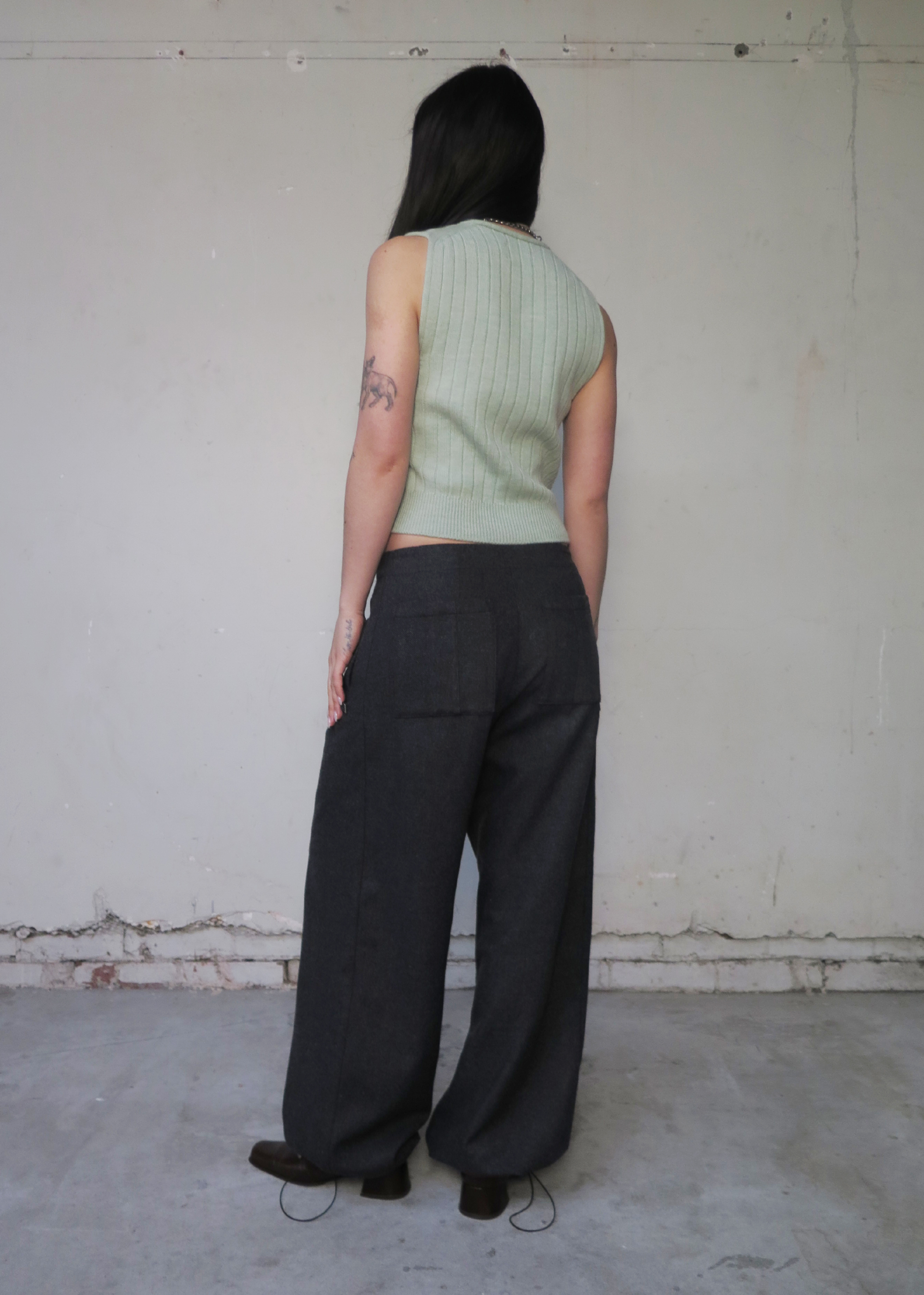 Cocoon Wool Pant ~ Charcoal