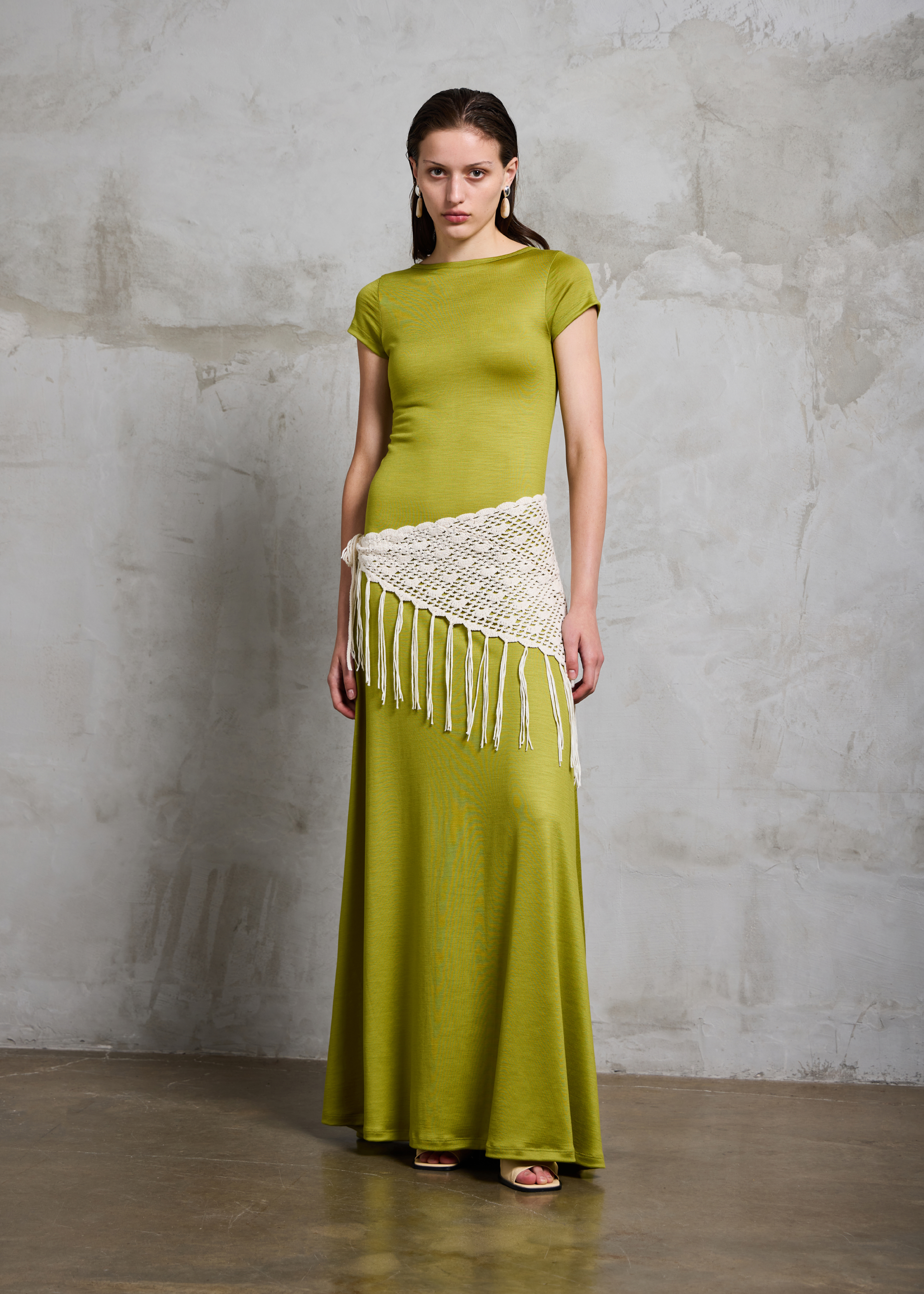 Connection Wool Dress ~ Algae