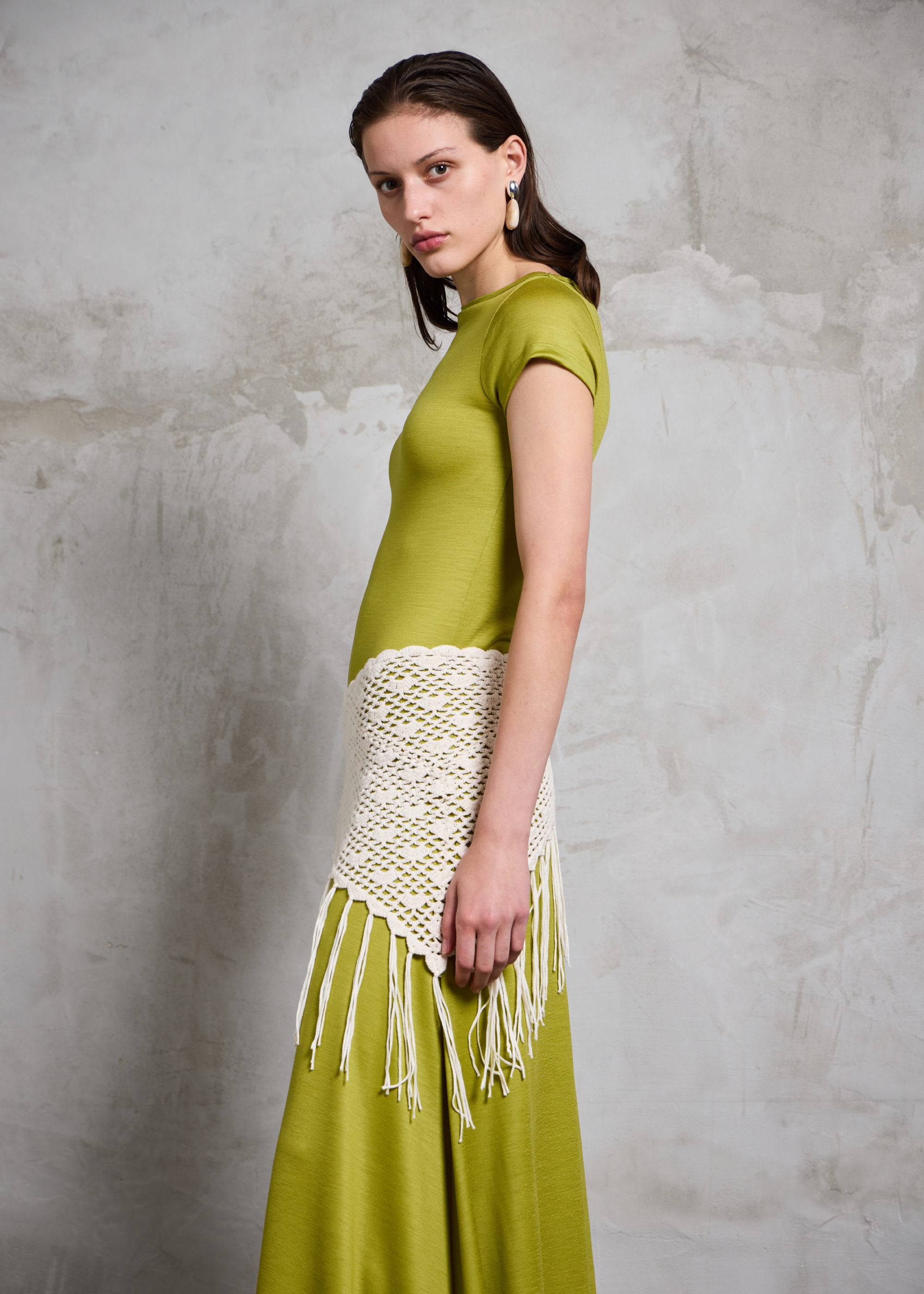 Connection Wool Dress ~ Algae