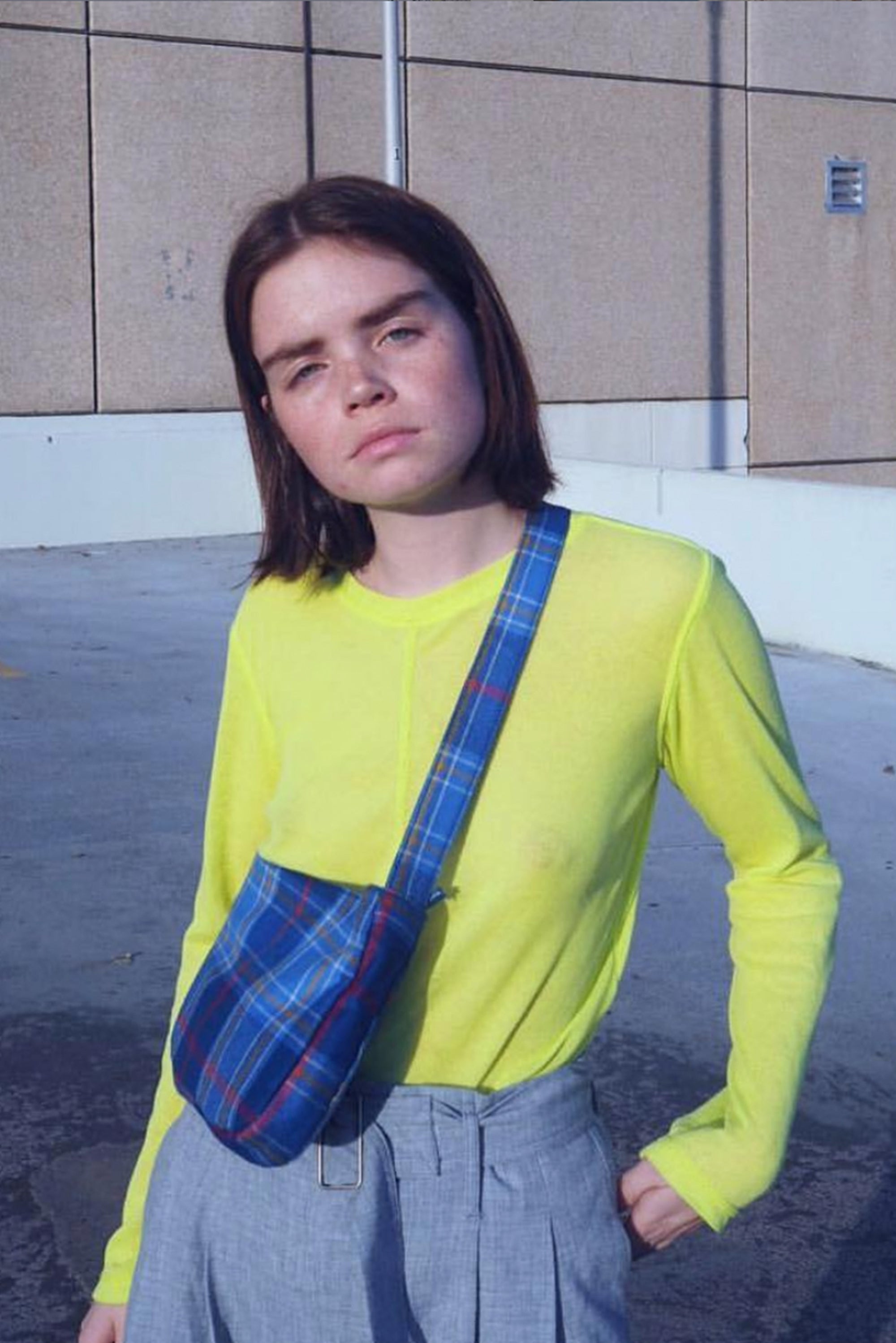 Sheer Knit Top ~ Neon Lime