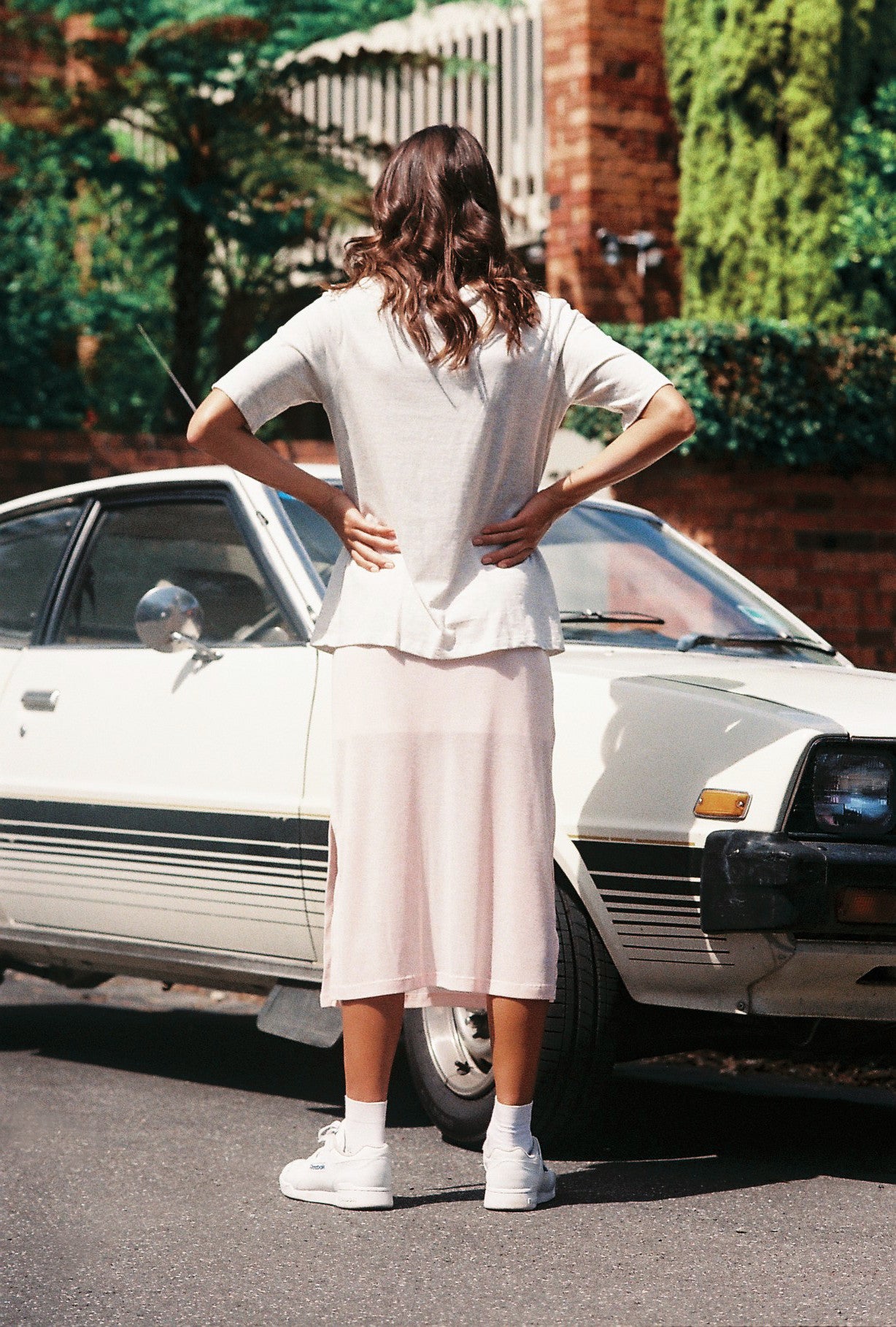 Sheer Knit Skirt ~ Pale Pink