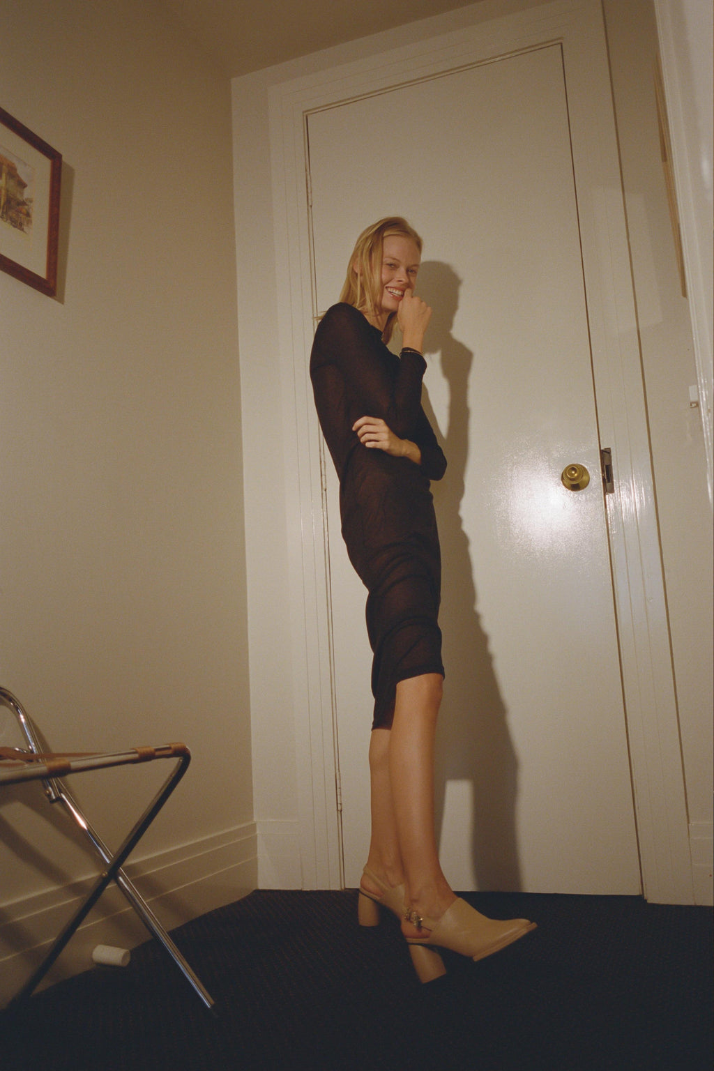 Sheer Knit Dress ~ Black