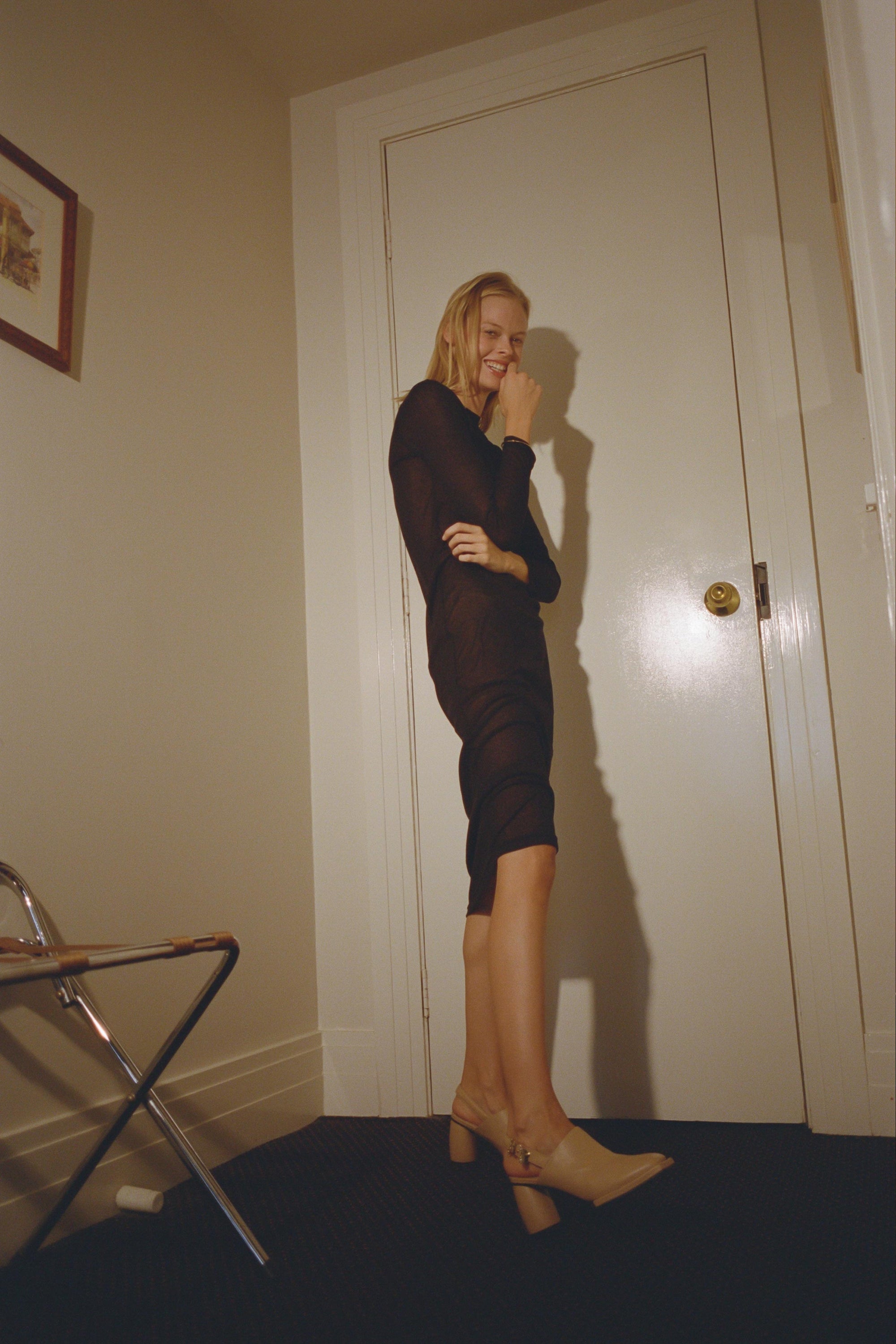 Sheer Knit Dress ~ Black