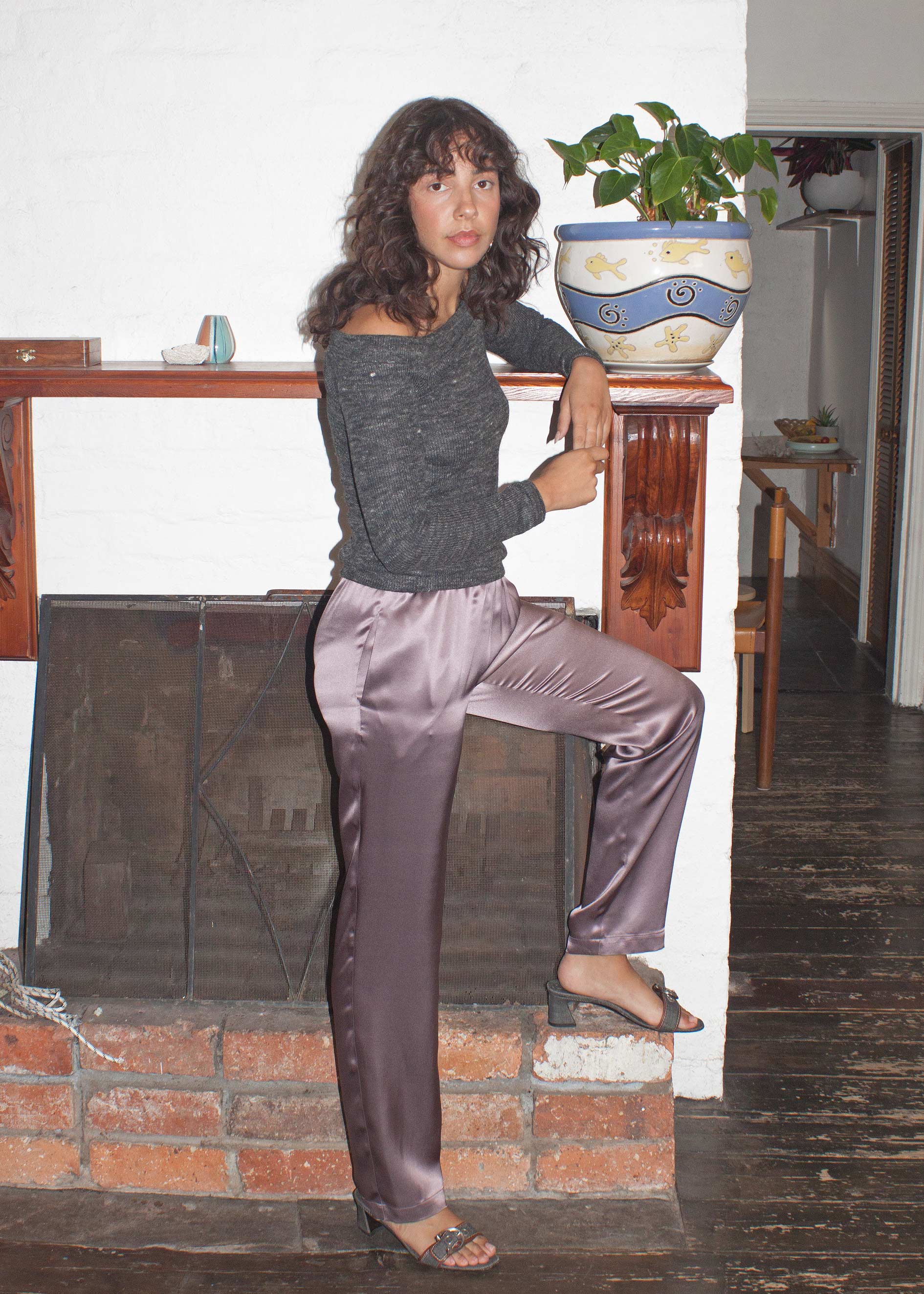 Utopia Silk Pants ~ Mauve