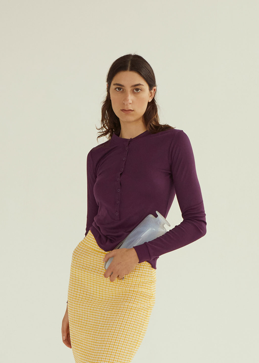 Luxe Henley ~ Plum