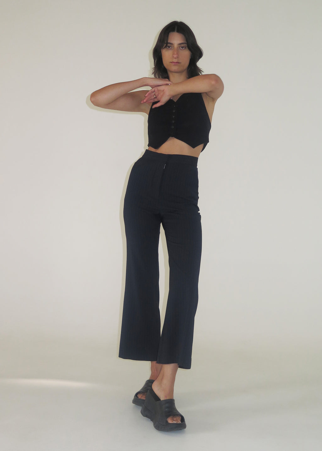Everyday Flares ~ Navy Pinstripe