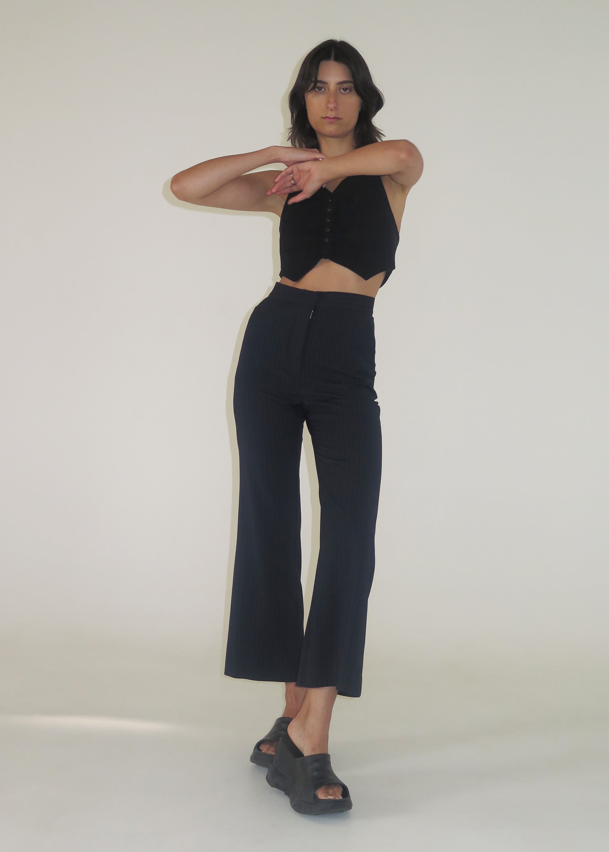 Everyday Flares ~ Navy Pinstripe