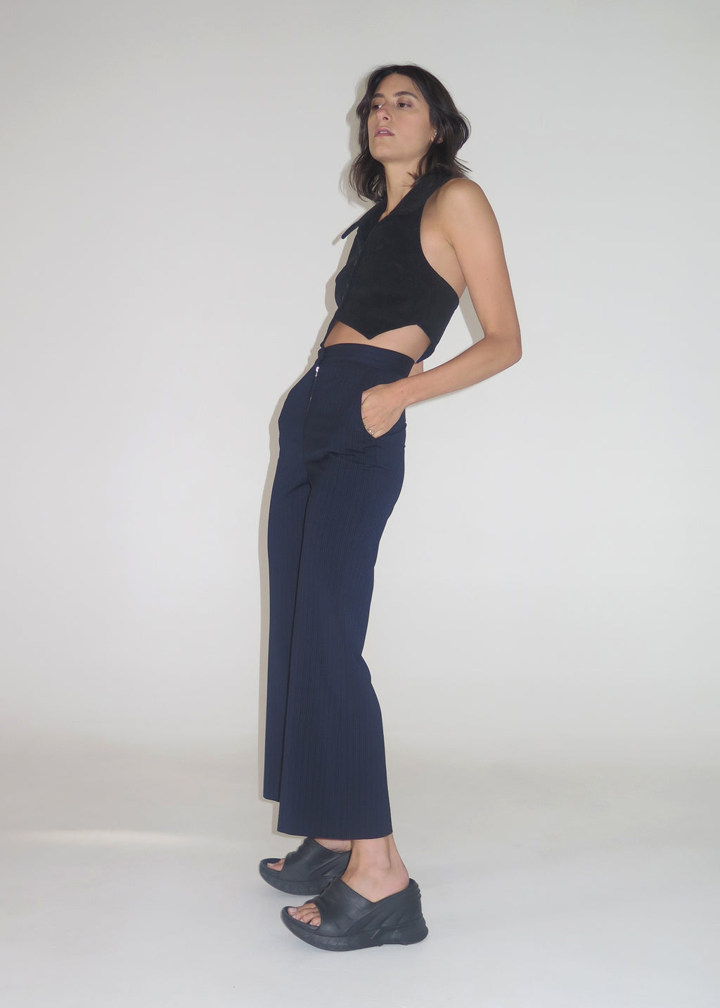 Everyday Flares ~ Navy Pinstripe