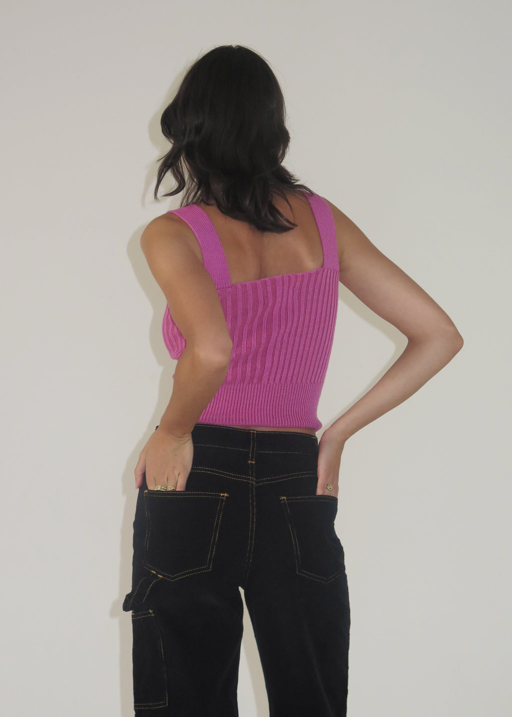 Static Knitted Singlet ~ Pink