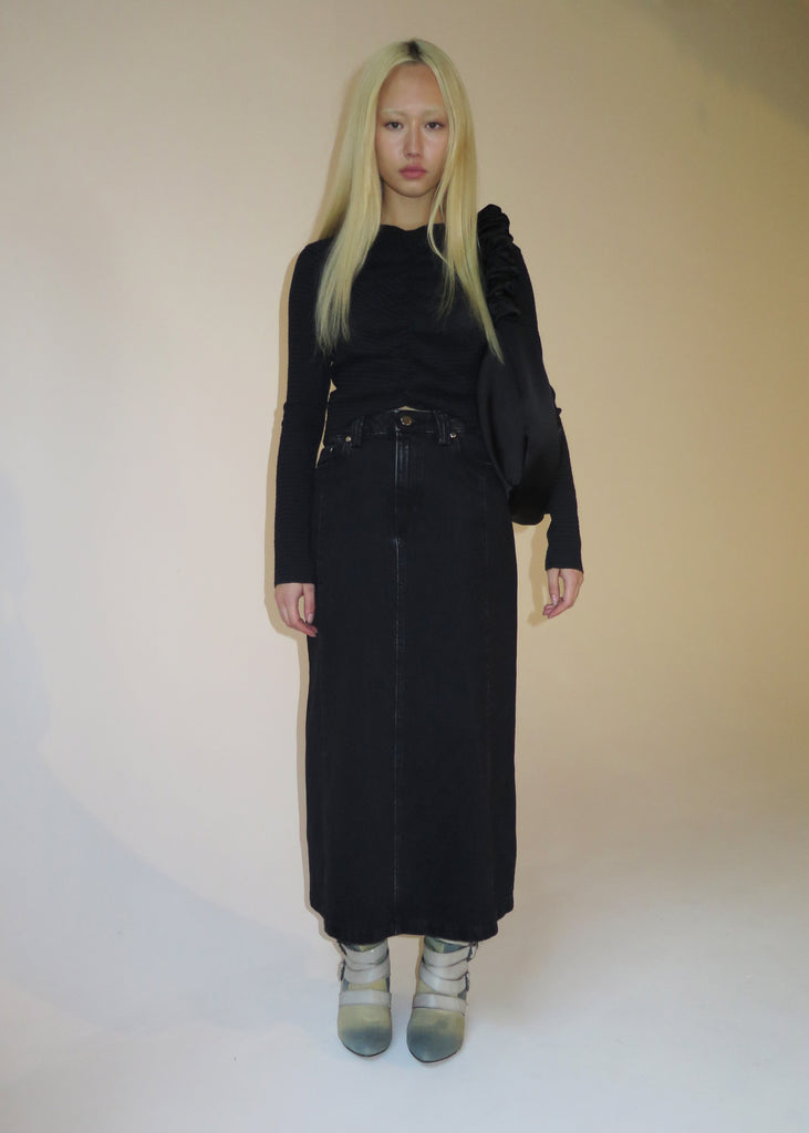 Homage Denim Skirt ~ Black