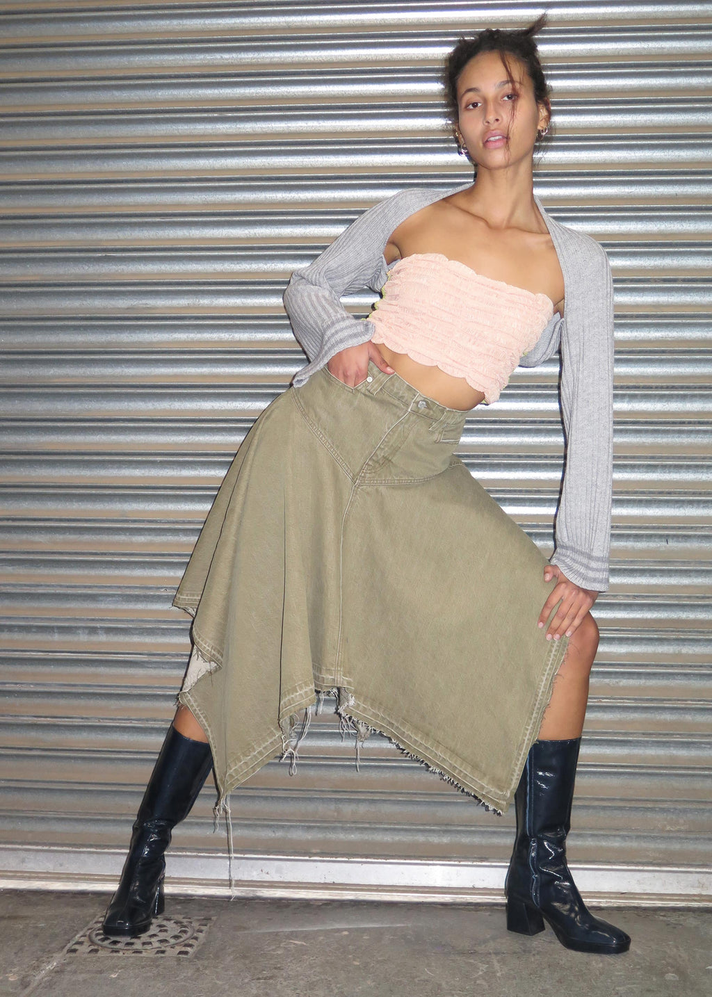 Homage Asymmetric Skirt ~ Khaki