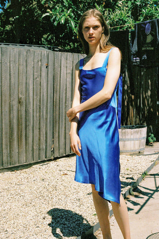 Utopia Silk Dress ~ Royal Blue